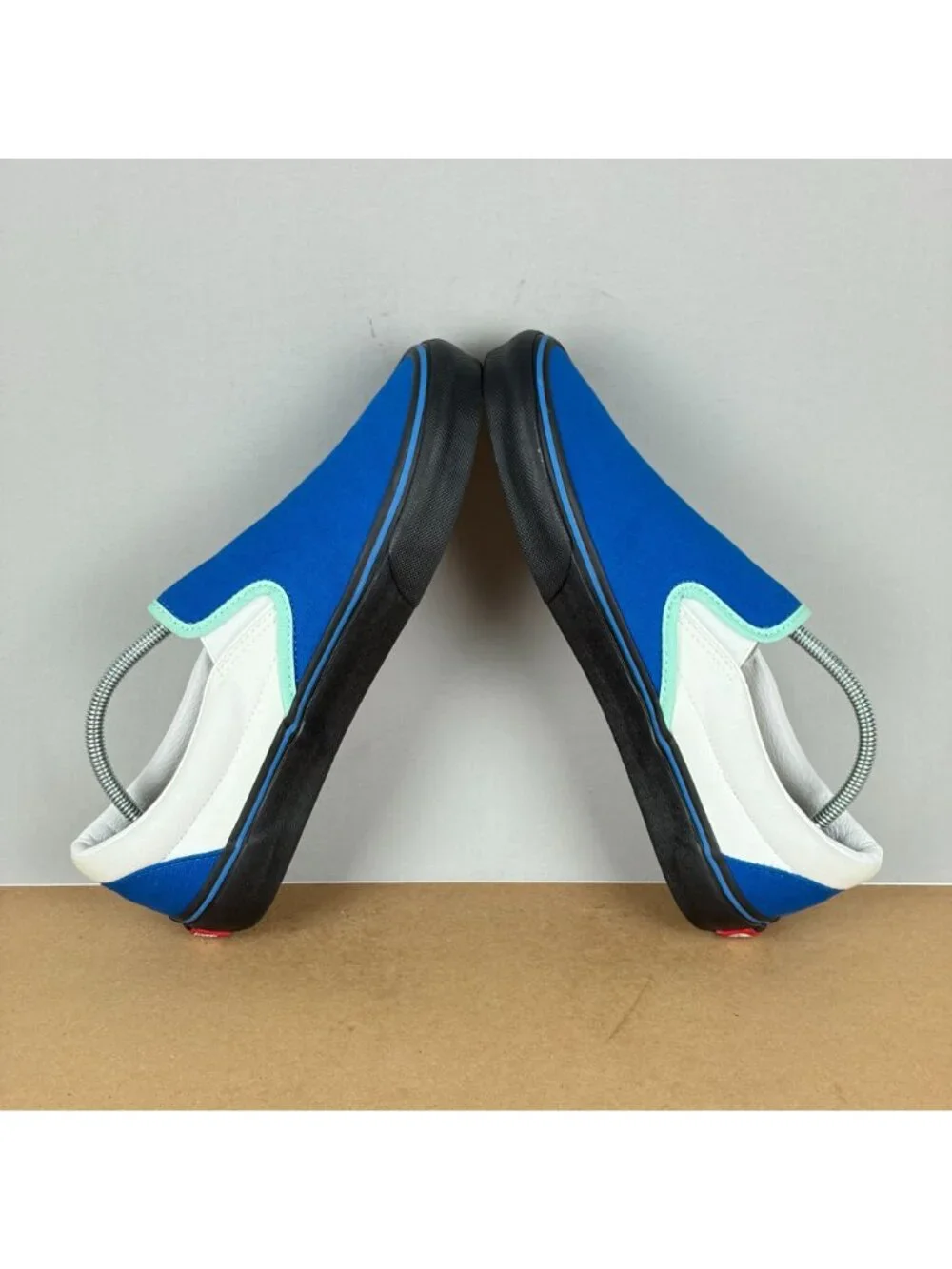 Vans Classic Slip On Color Block Sneakers Womens 9 Wide Blue White Casual